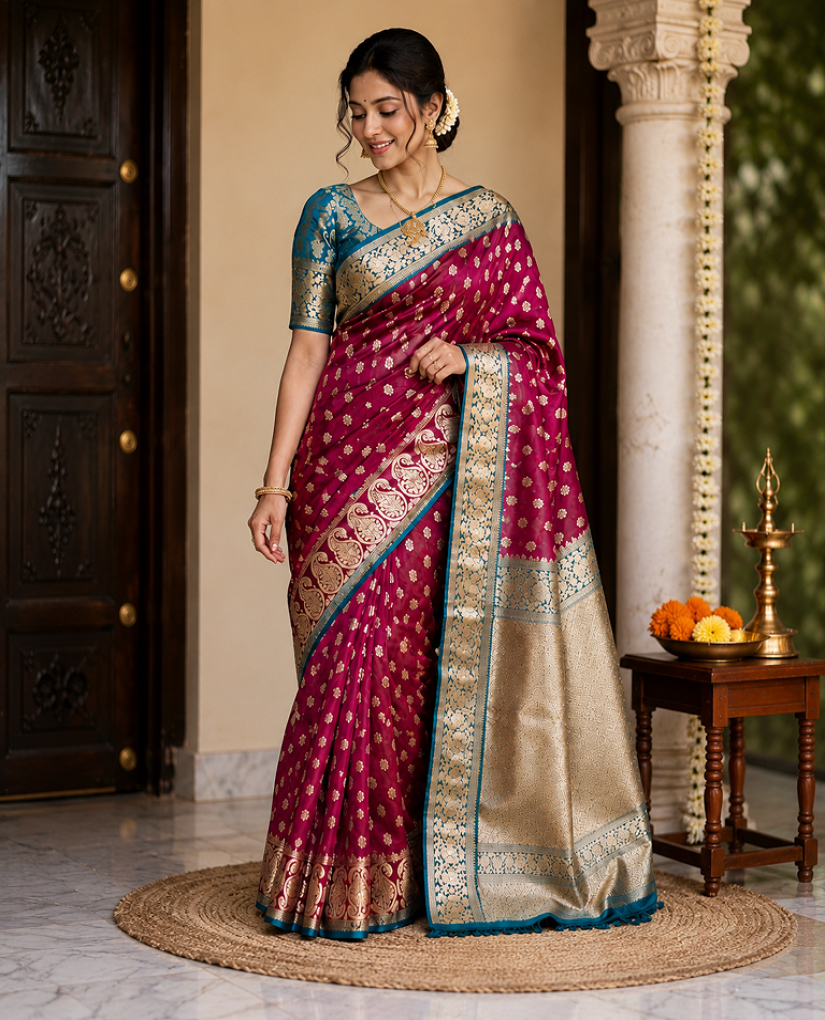 Traditional Banarasi Butta Saree Festive | Party