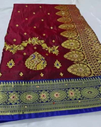 Embroidery Banarasi Satin Silk Saree For Women